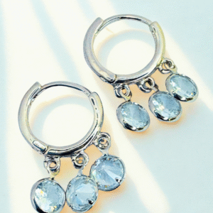 Crystal Drop Huggie Hoops