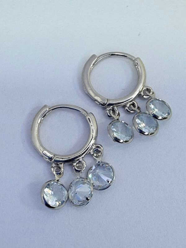Crystal Drop Huggie Hoops