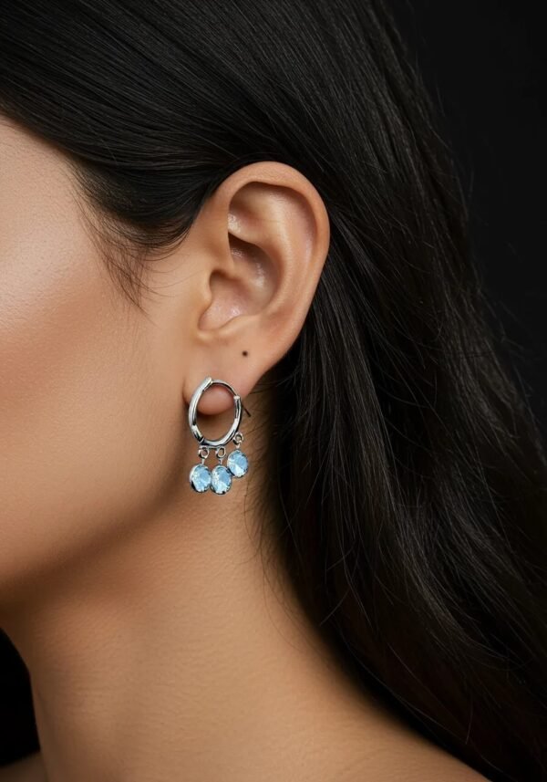 Crystal Drop Huggie Hoops